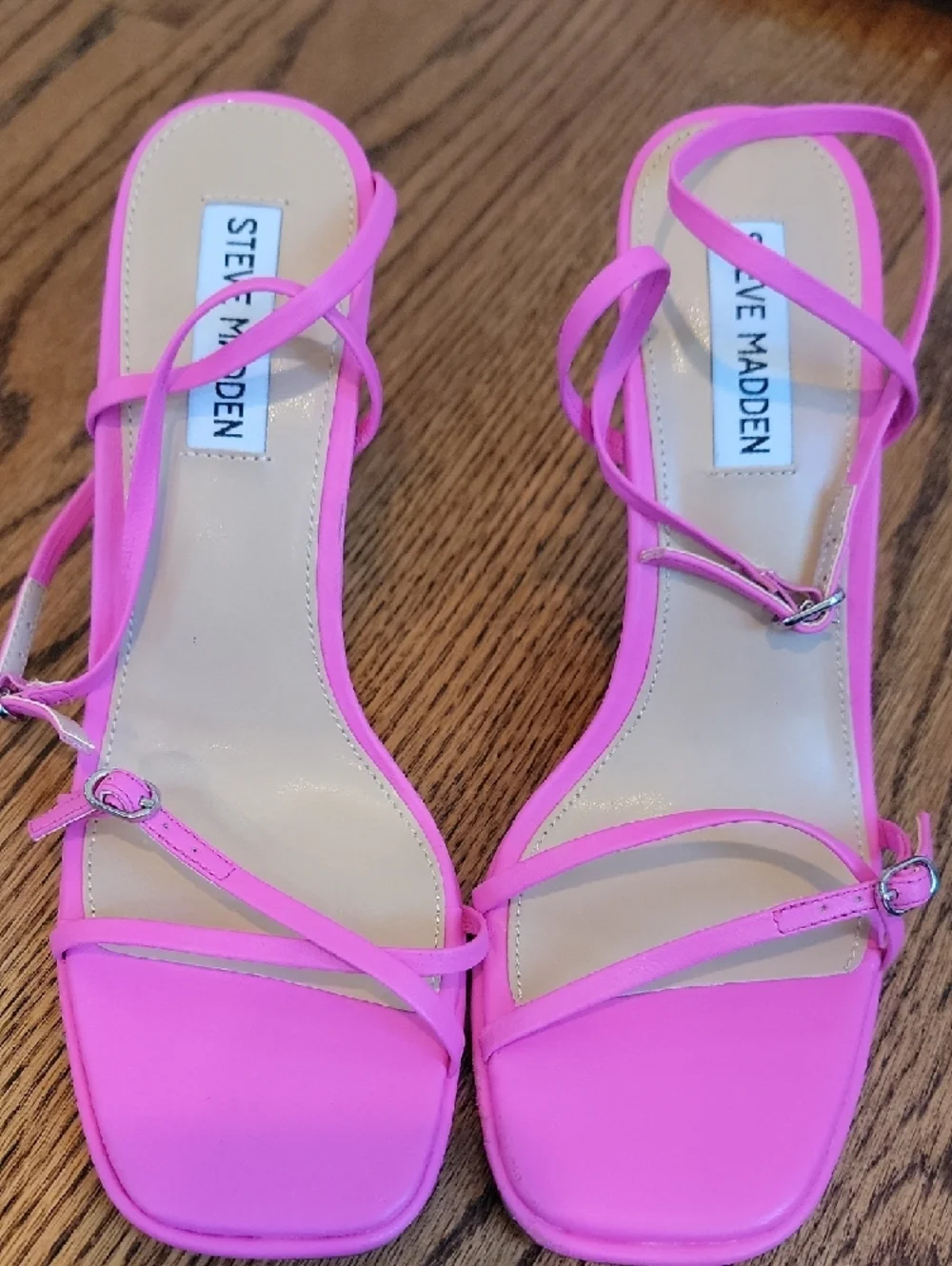 Steve Madden Hot Pink Strappy Heeled Sandal - Picture 5 of 5